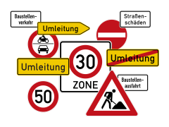 Verscheidene Verkehrszeichen